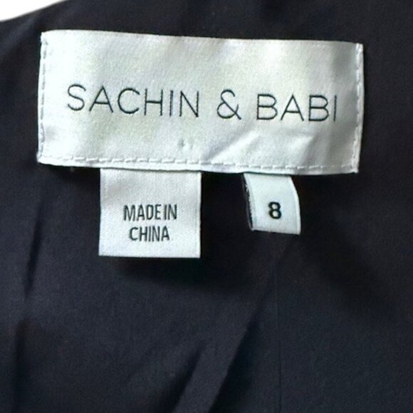 Sachin & Babi Naira Women's Midi Black Dress Off Shoulder Sequence Collar 8 NWT - Picture 11 of 15